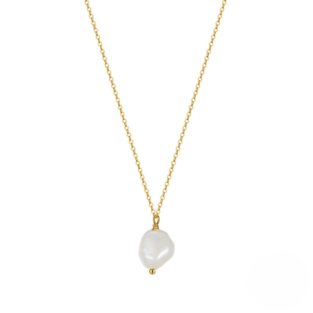 Kea 14K gold pearl drop necklace