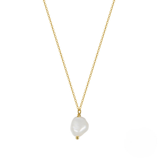 Kea 14K gold pearl drop necklace