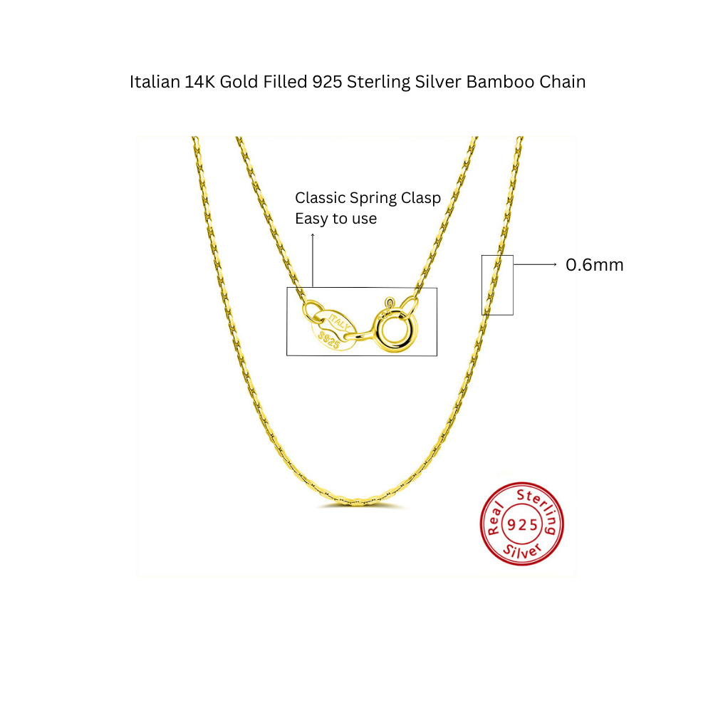 Italian 14K gold bamboo chain