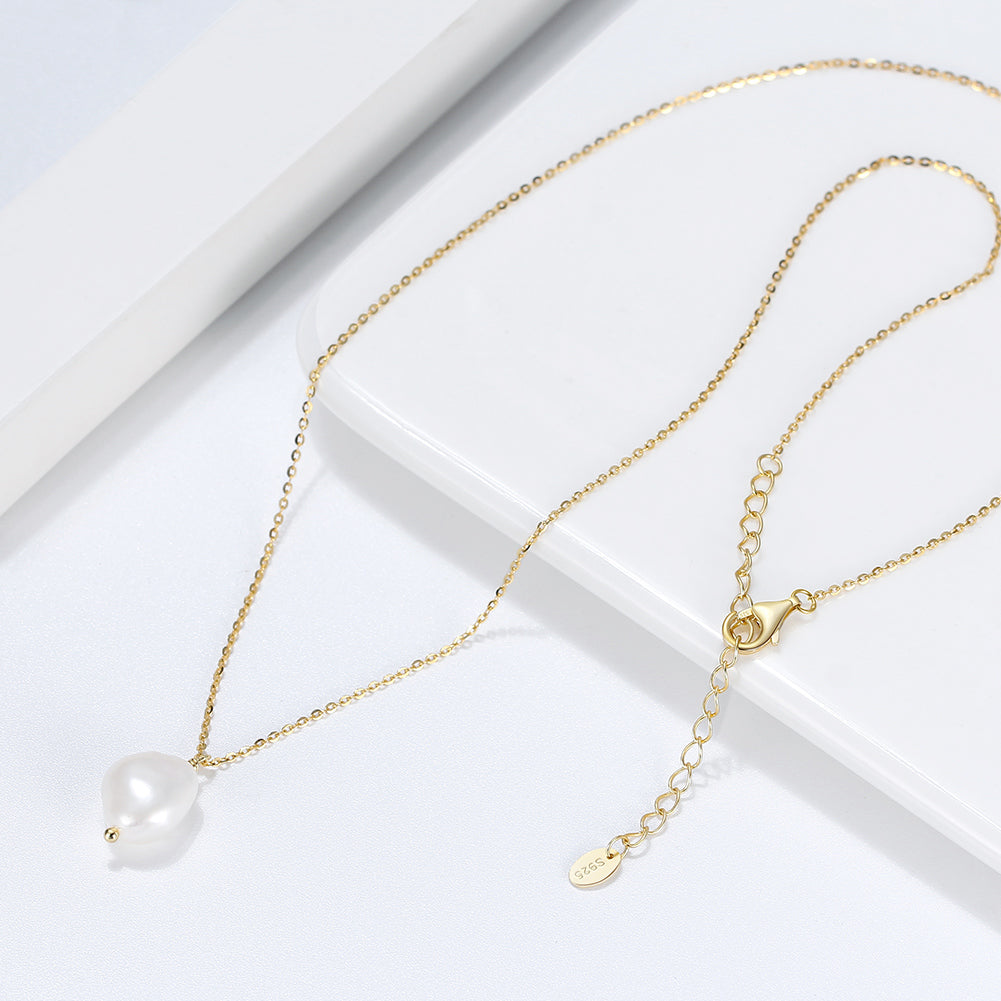 Kea 14K gold pearl drop necklace