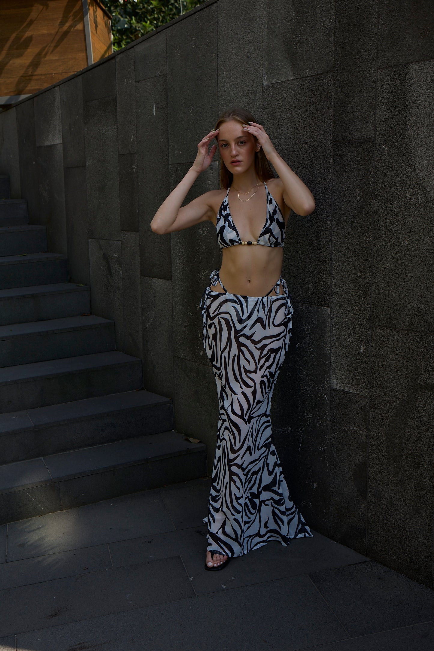 Zebra Bikini & Skirt Set